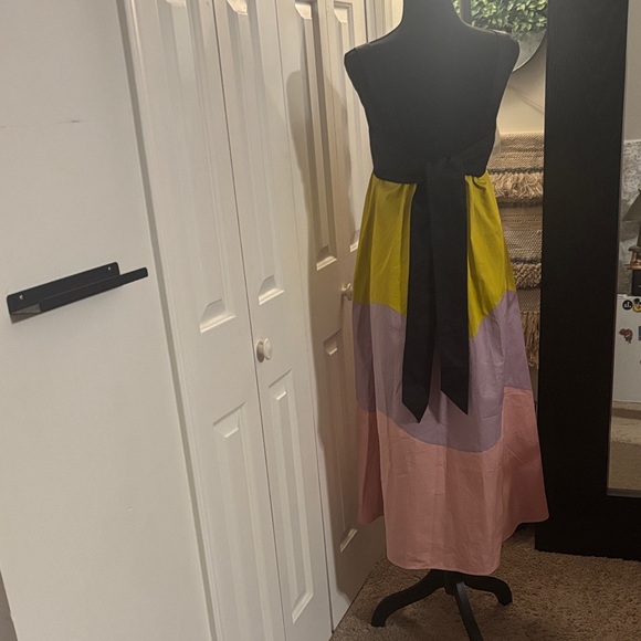 Kate Spade Scallop Blocked Midi Dress with Bow - Picture 2 of 8